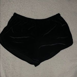 Brandy Melville black velvet mini shorts